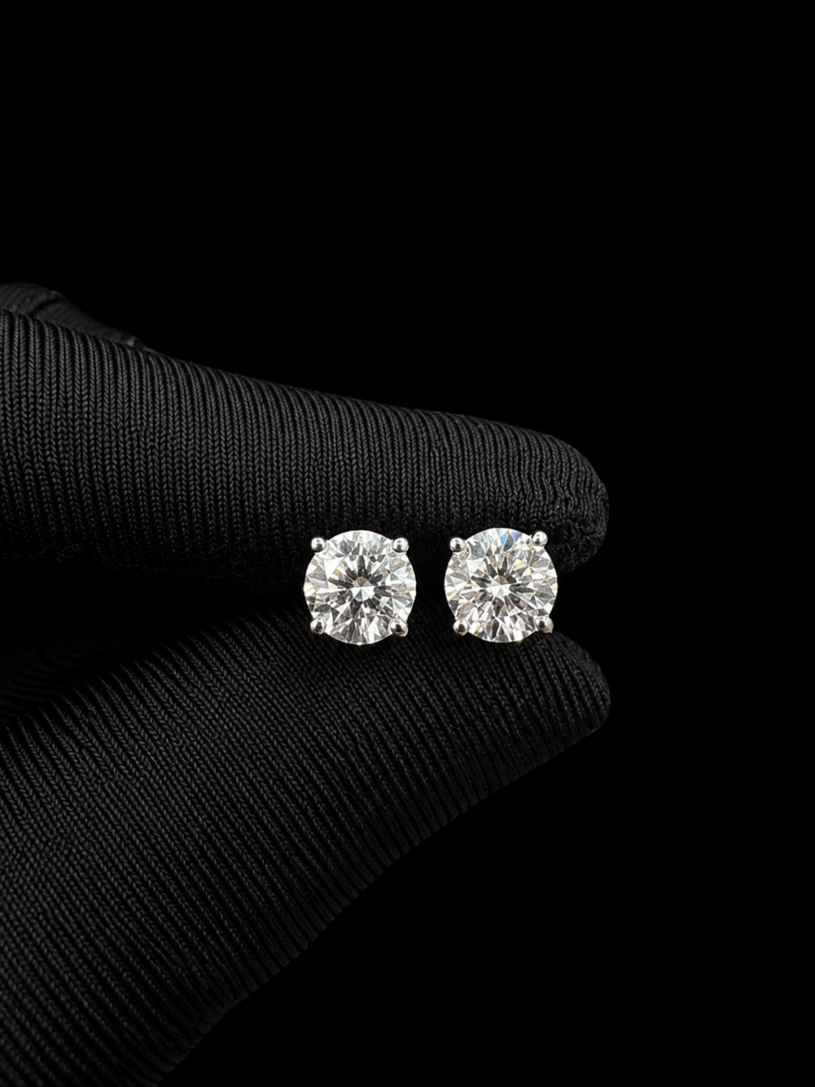 14k gold 2.7ct lab diamond earrings