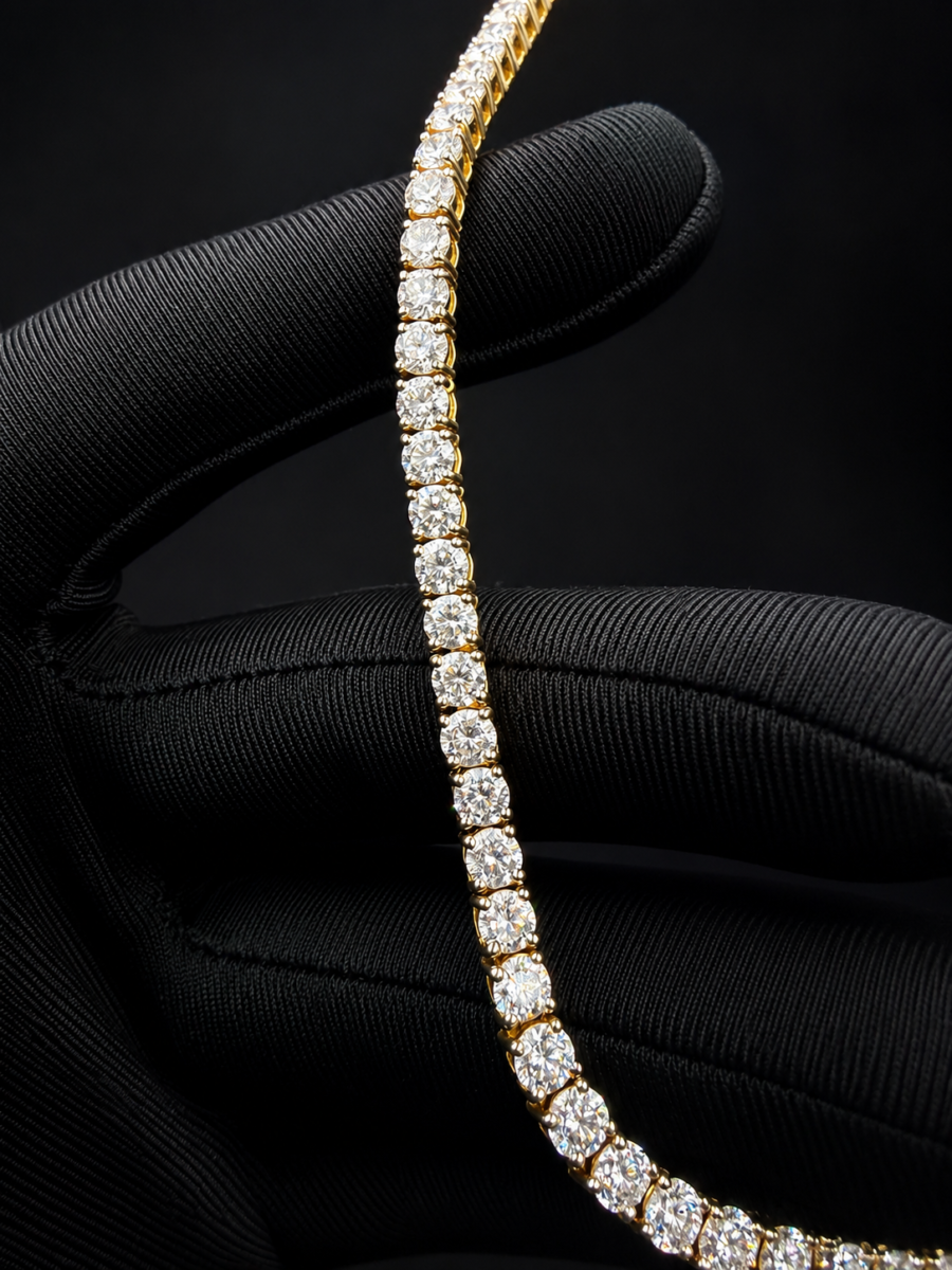 10k gold 32ct lab diamond tennis chain