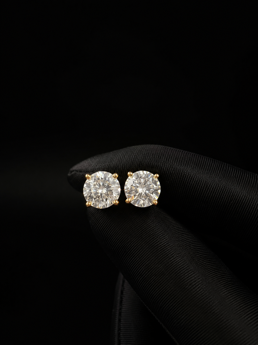 14k gold moissanite earrings