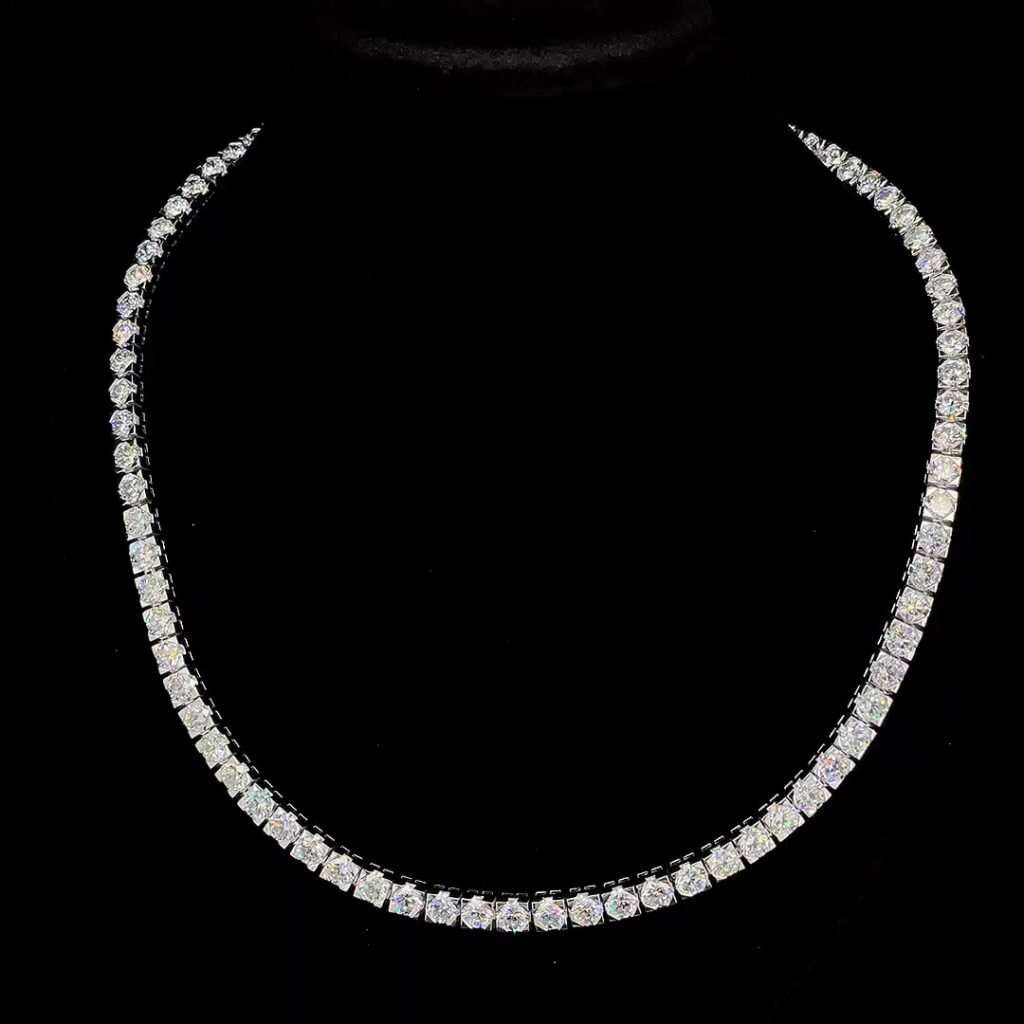 10k gold 46ct lab diamond tennis chain