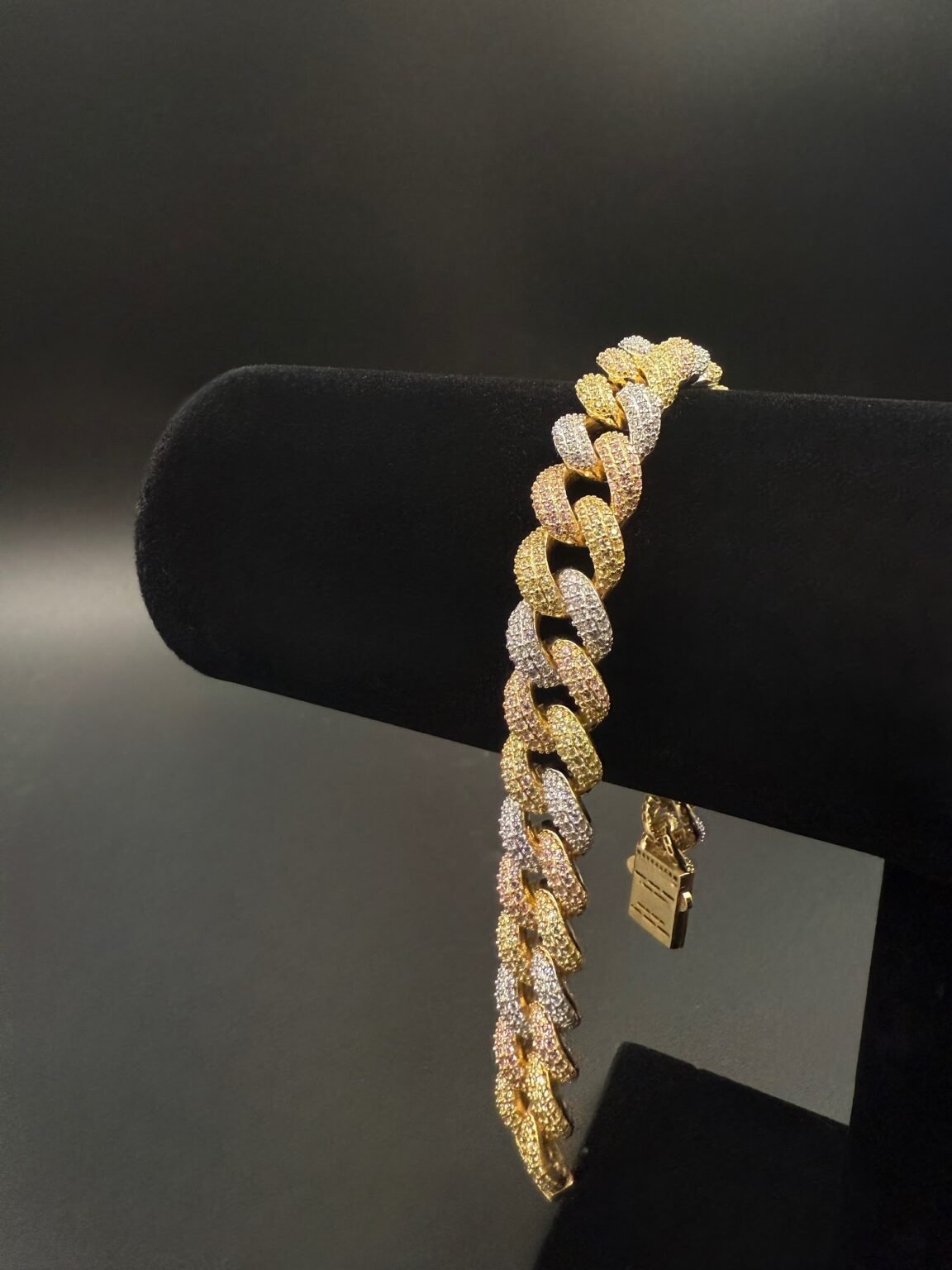 10k gold cz stone bracelet