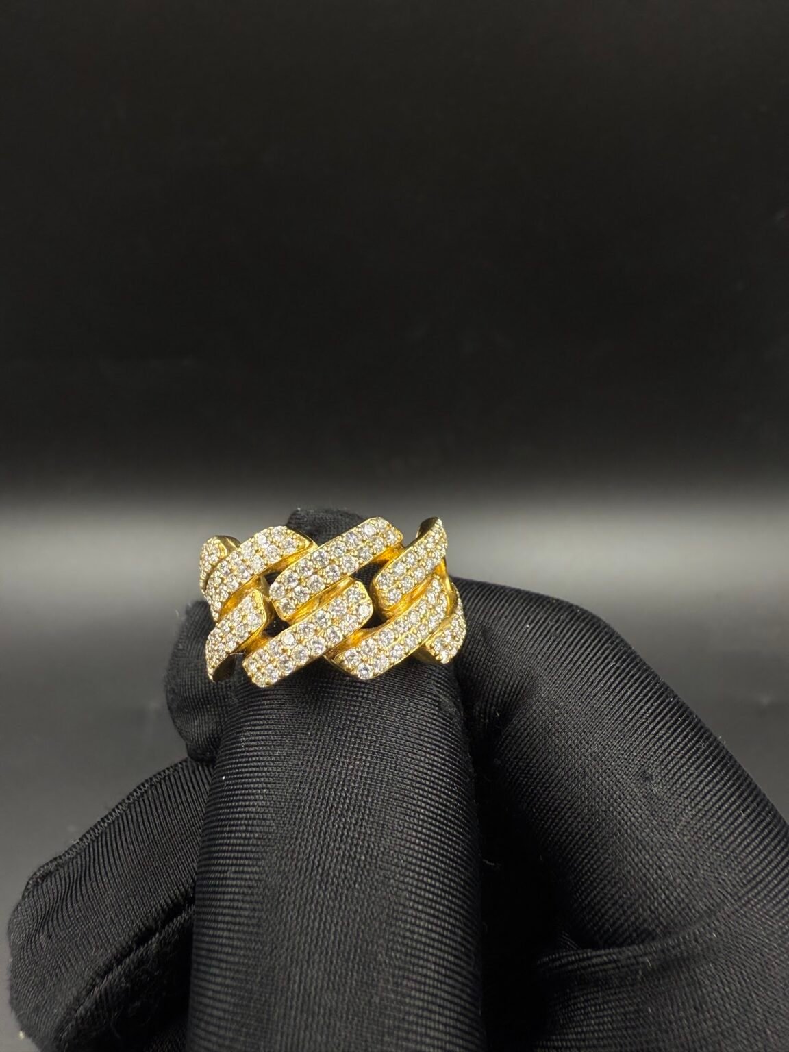 10k gold diamond Cuban ring