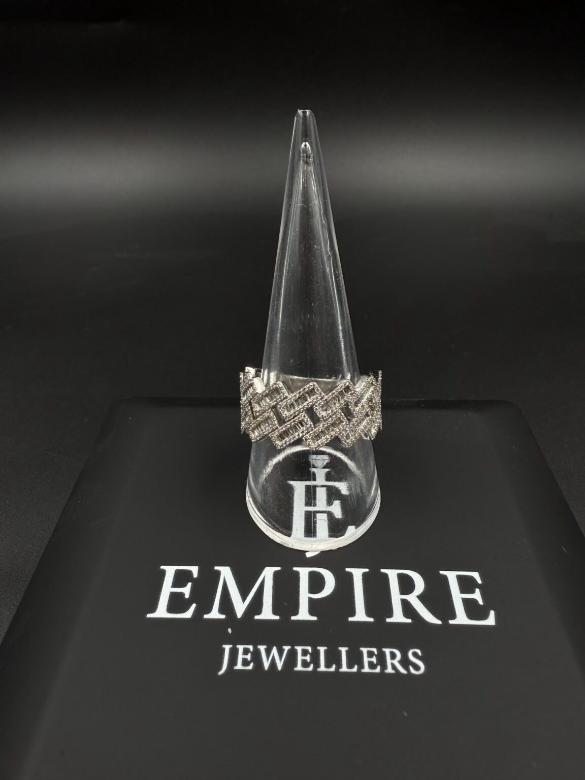 14k gold diamond Cuban ring