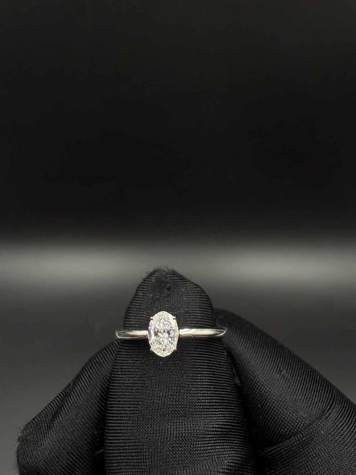 14k gold oval lab diamond ring