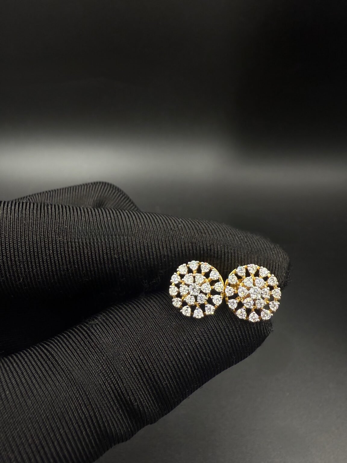 18k gold lab diamond earrings