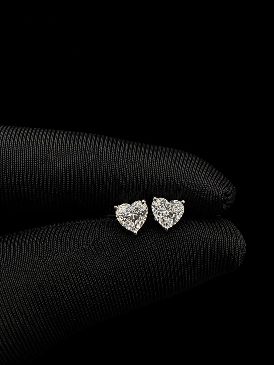 14k gold heart earrings