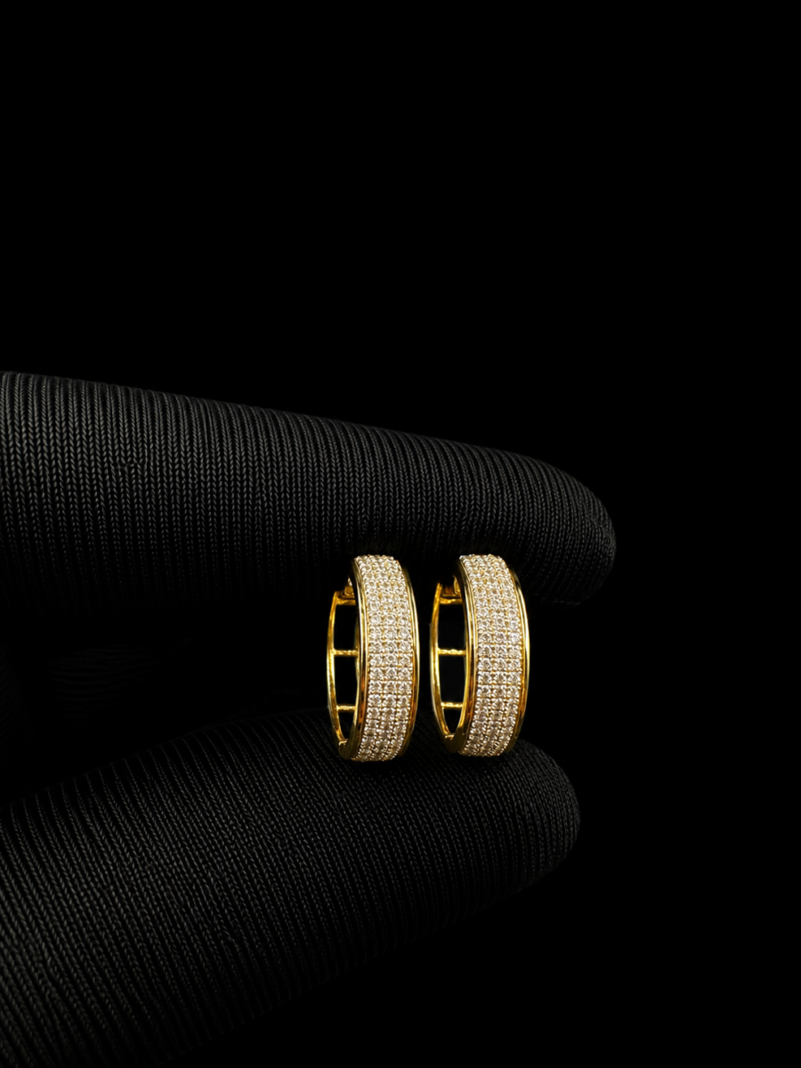 10k gold diamond hoop earrings