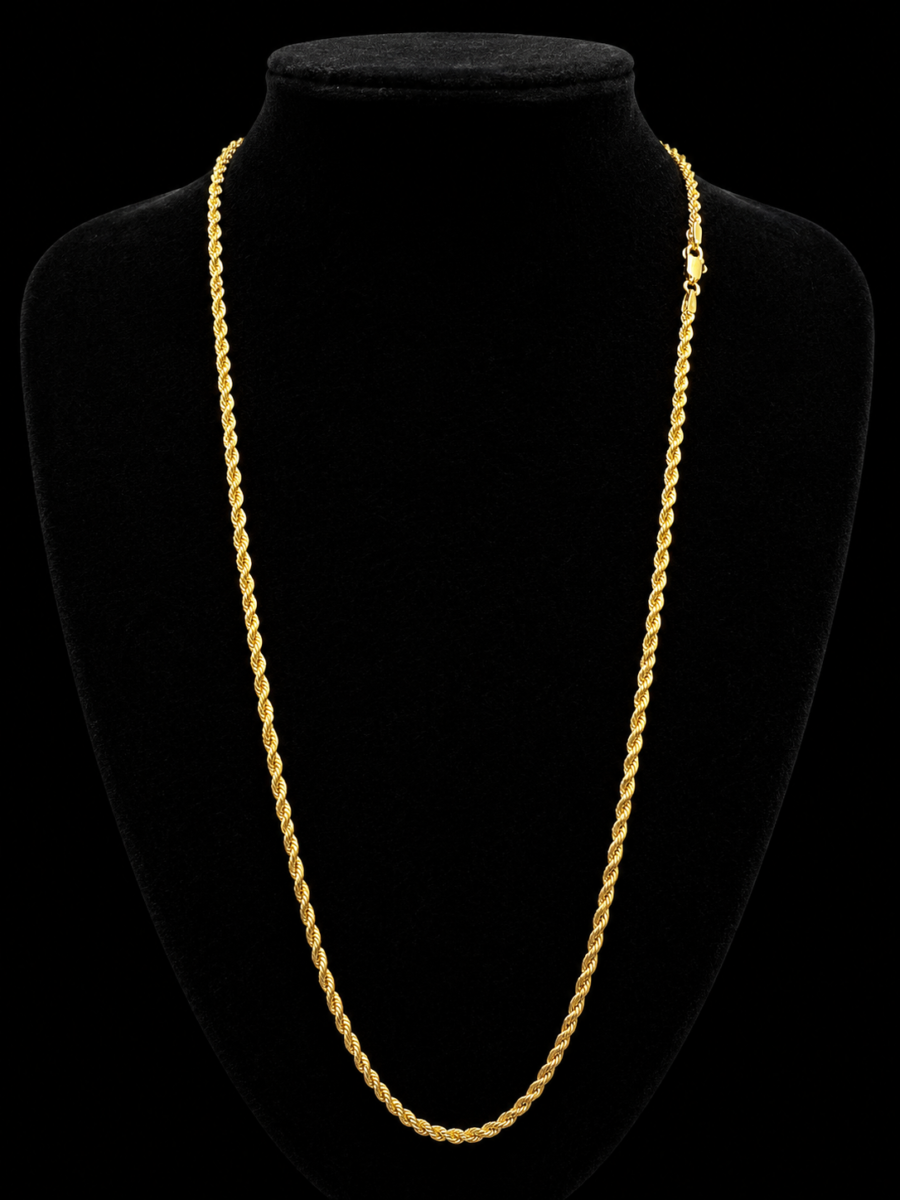 10k gold rope chain 24inch