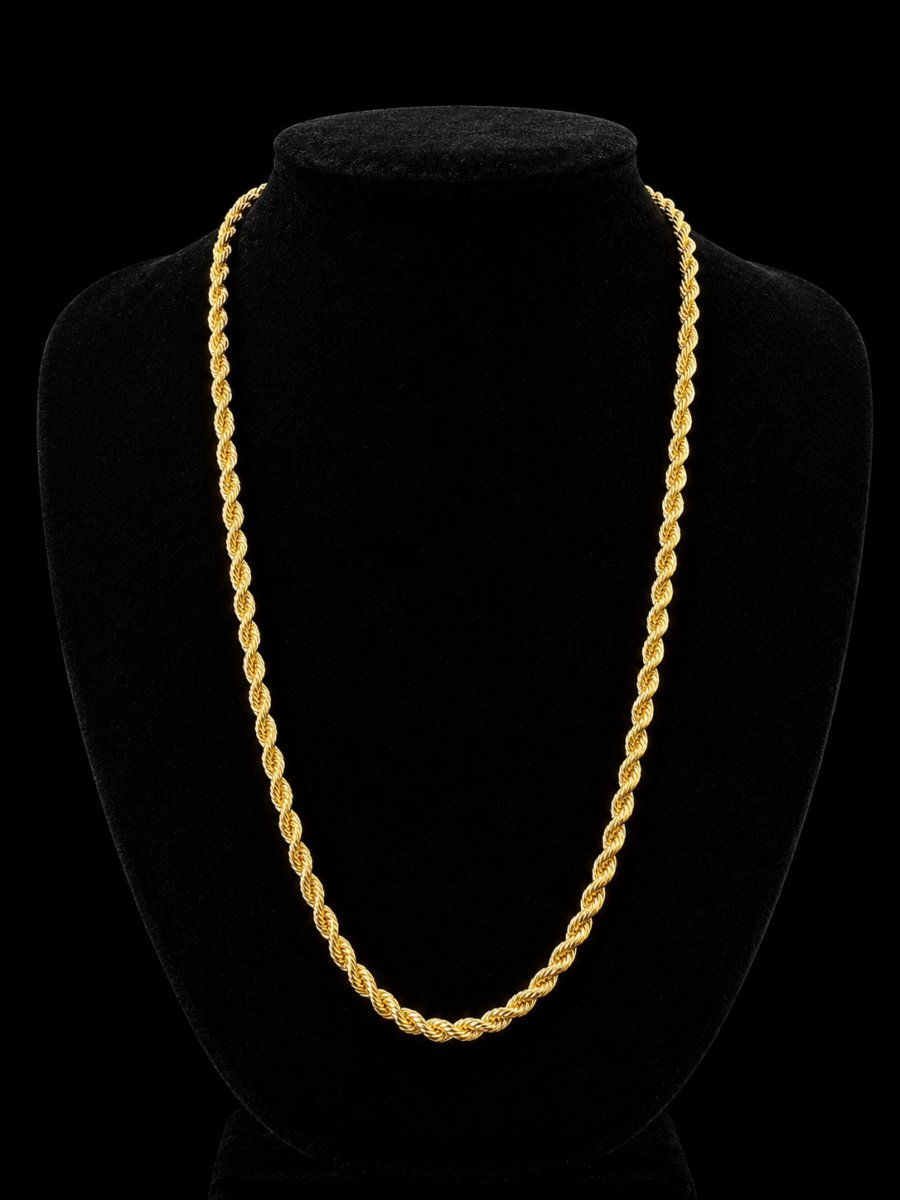 10k gold solid rope chain