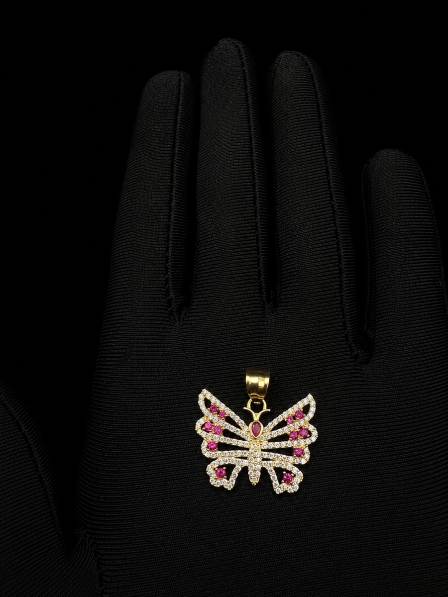 10k gold butter fly pendant