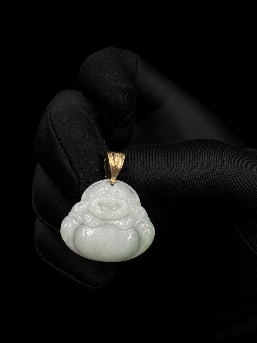10k gold jade pendant