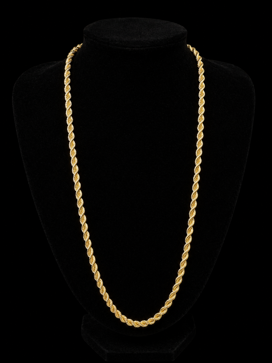 4mm 10k gold rope chain