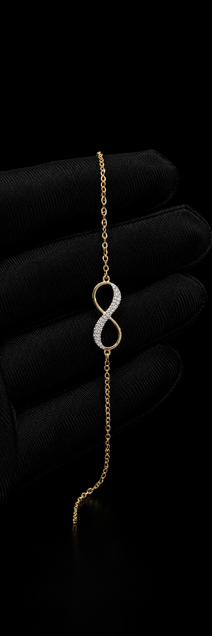 14k gold infinity link bracelet