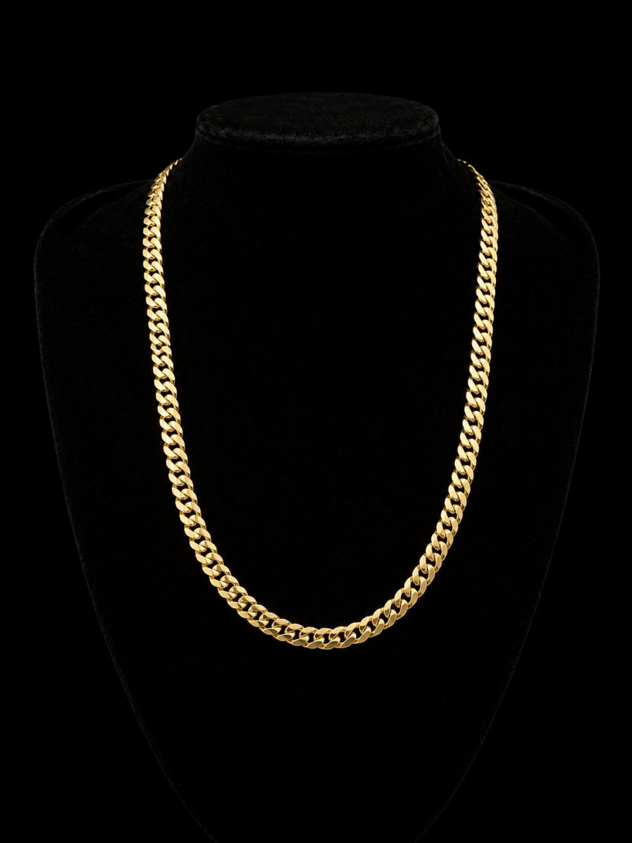 10k gold 8mm curb chain
