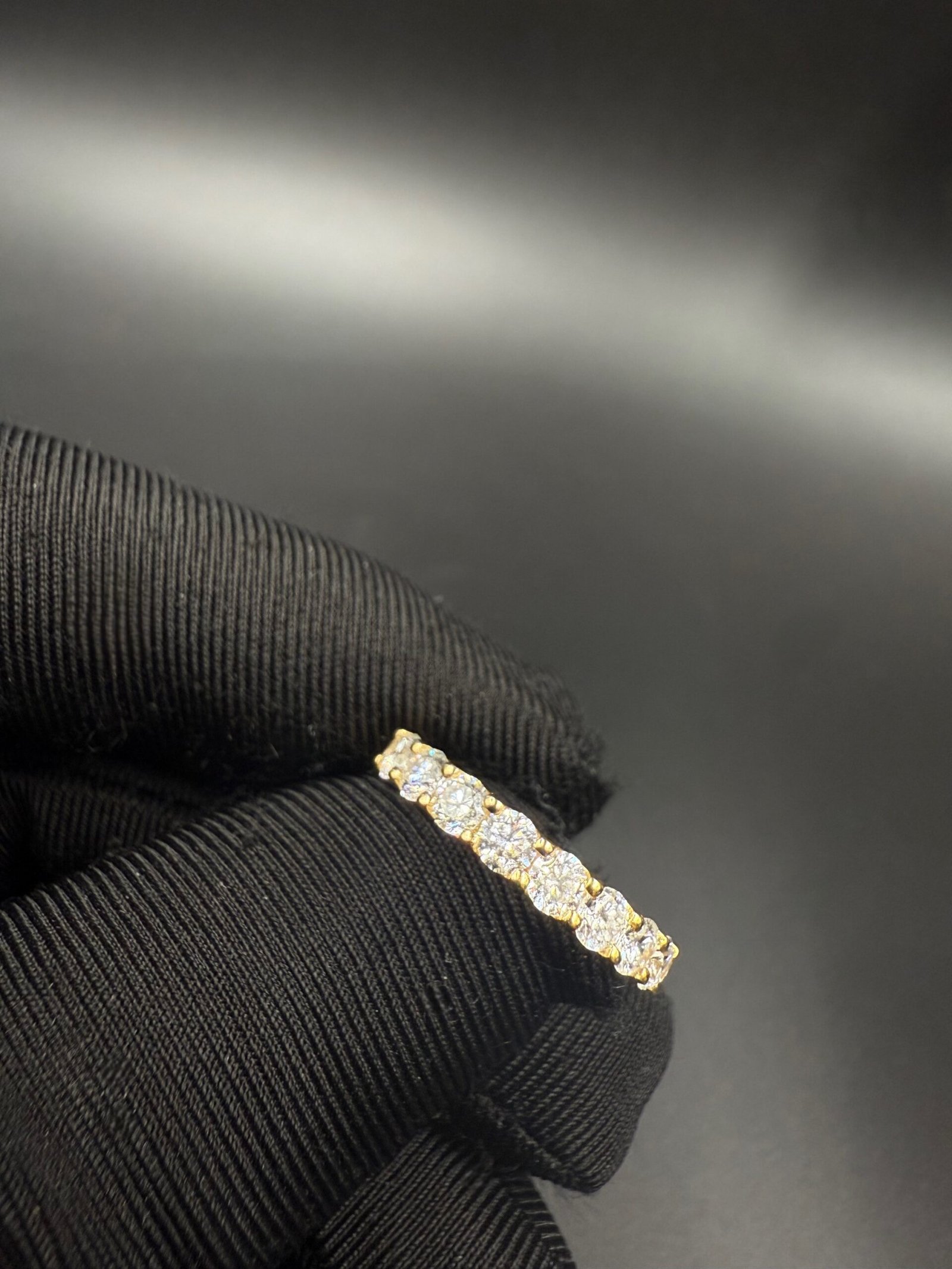 10k gold half eternity lab diamond band