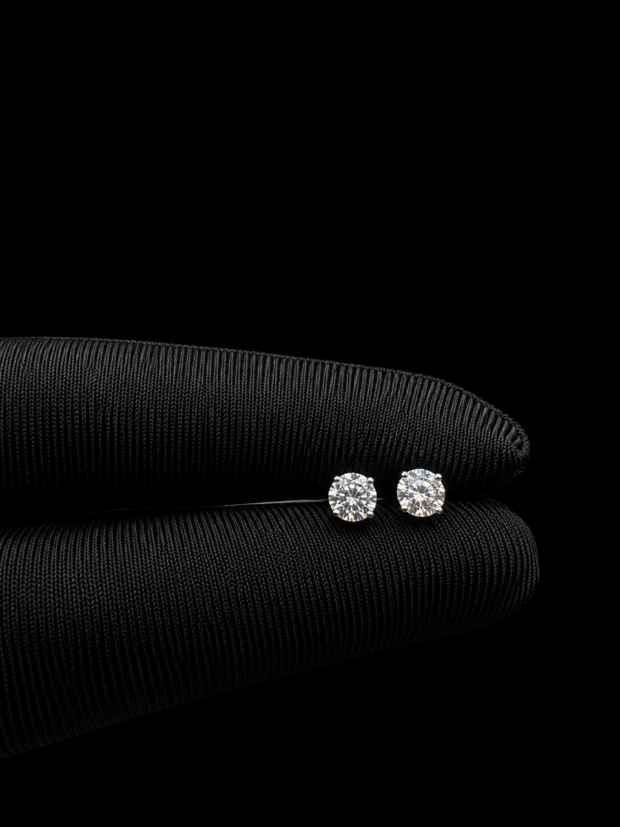14k gold 1ct lab diamond earrings