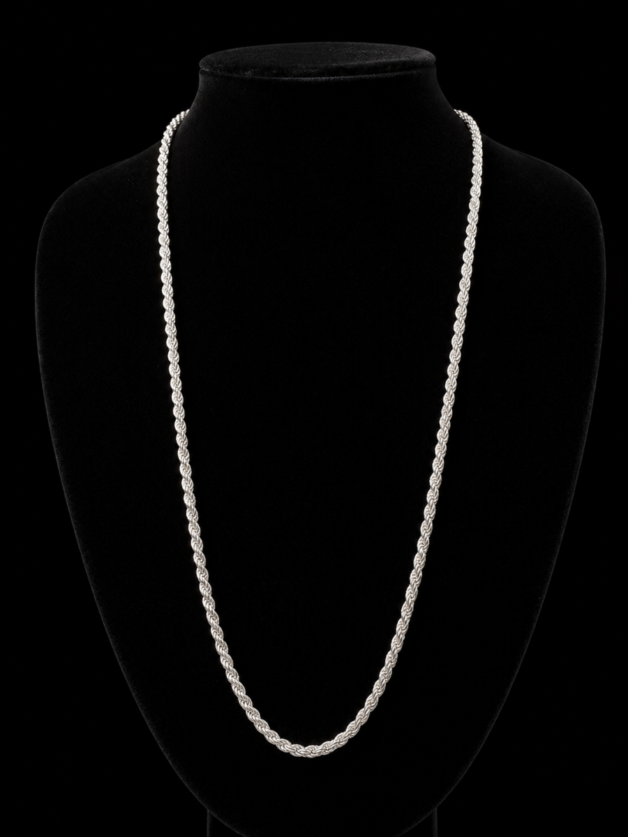 Solid 925 silver rope chain