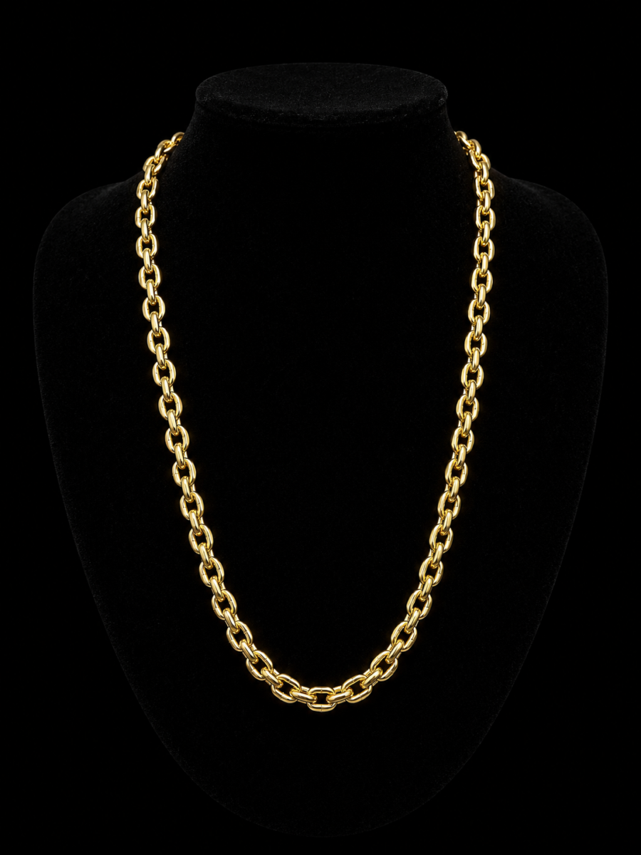 10k gold 7mm cable link chain