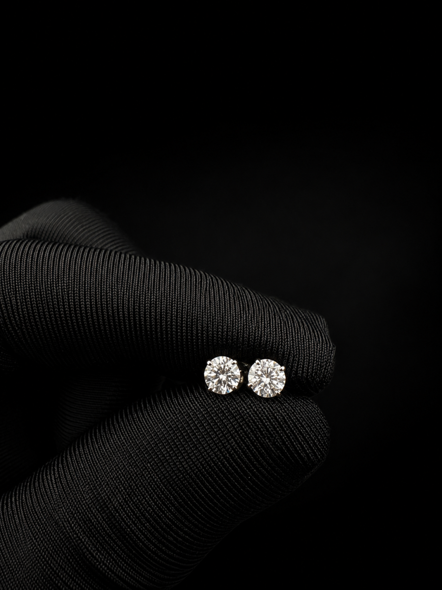 10k gold 1ct lab diamond earring