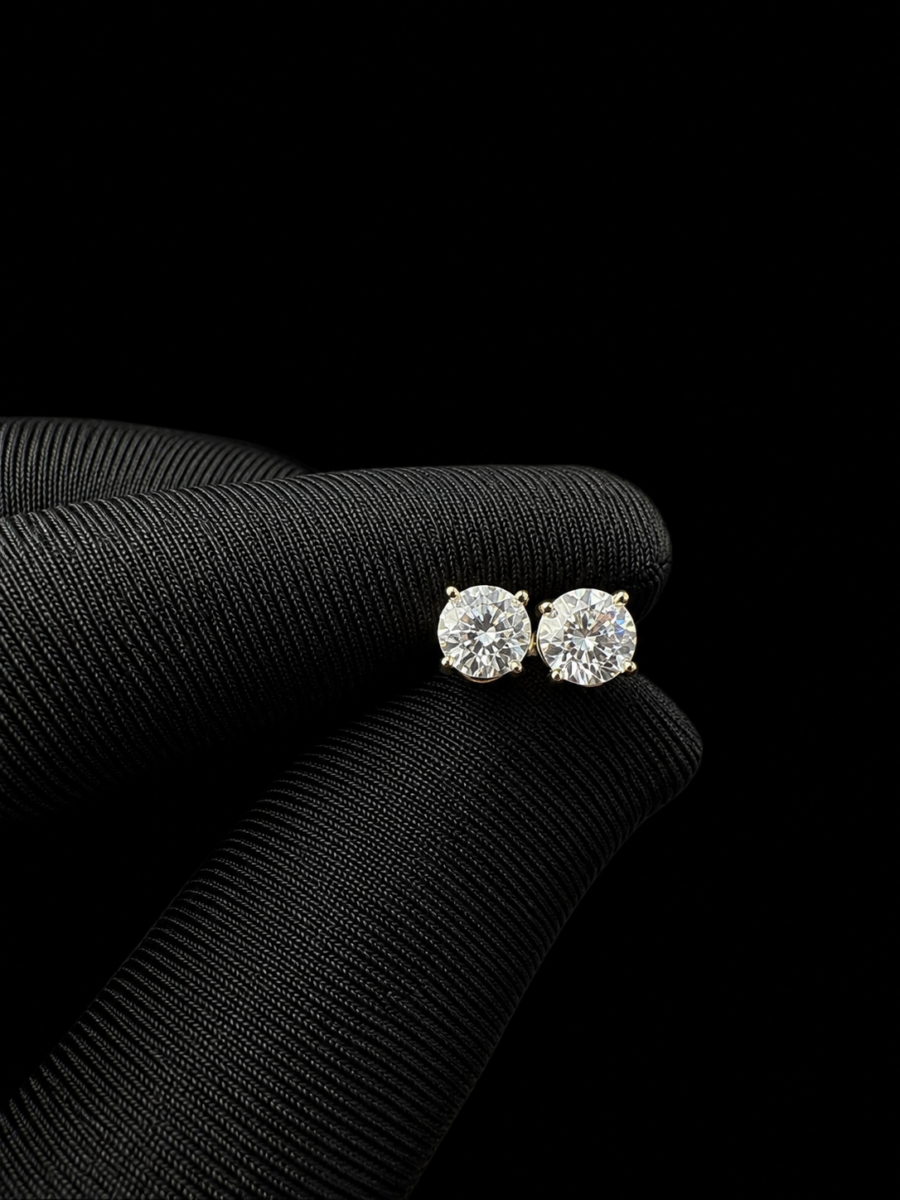 10k gold 1.5ct lab diamond earrings