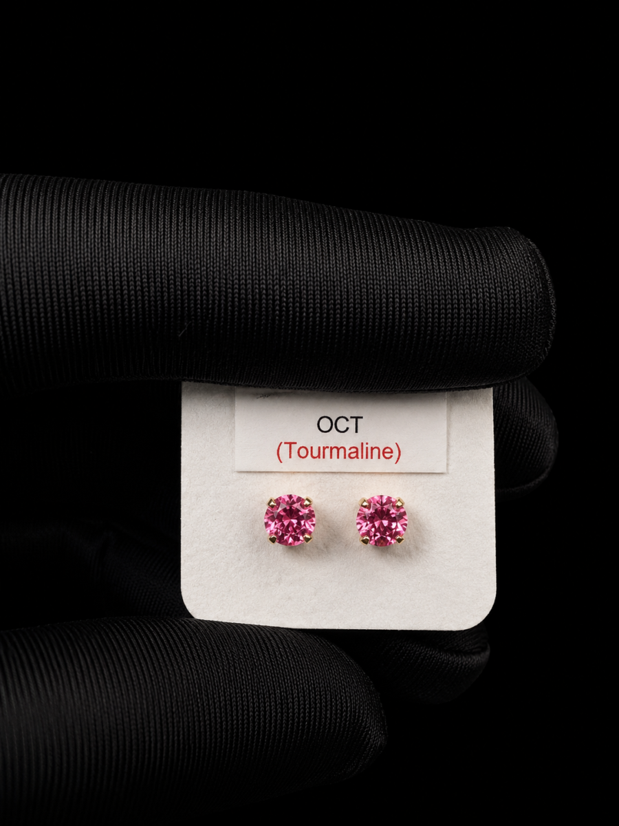 14k gold Tourmaline gemstone earrings