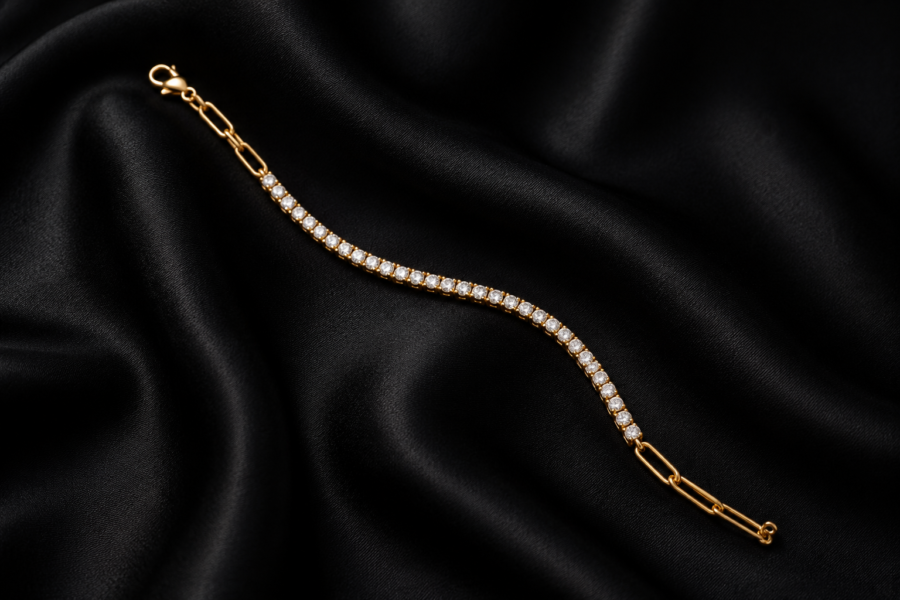 14kt gold lab diamond tennis bracelet