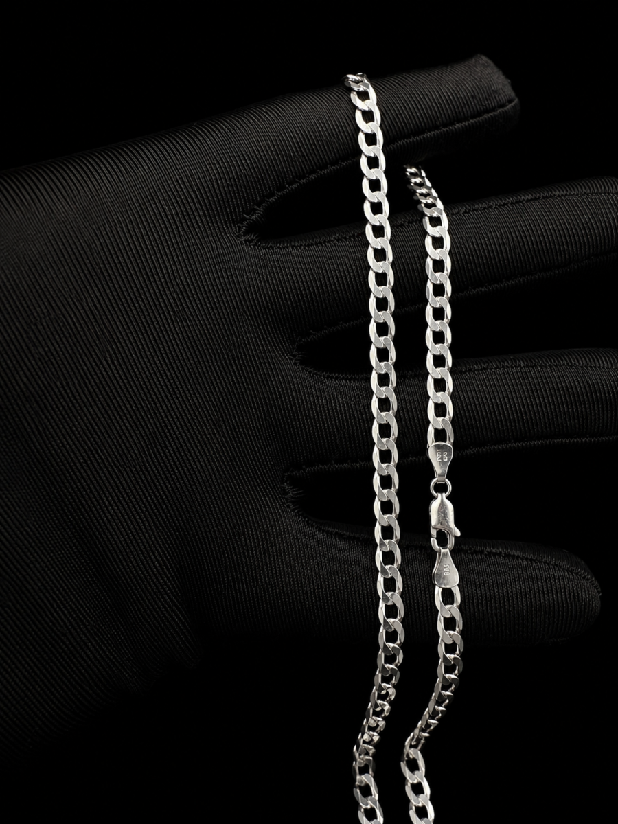 10k white gold curb chain