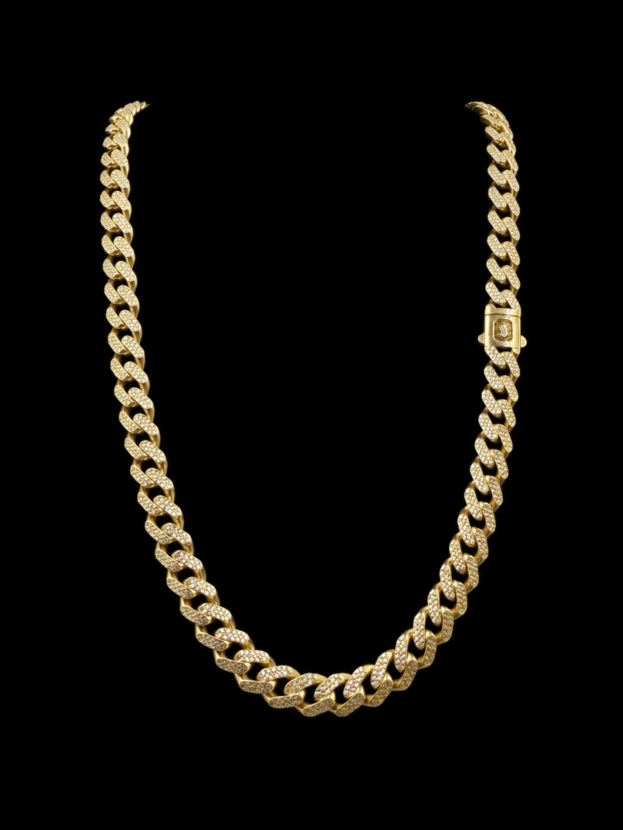 10k gold 9mm Monaco chain