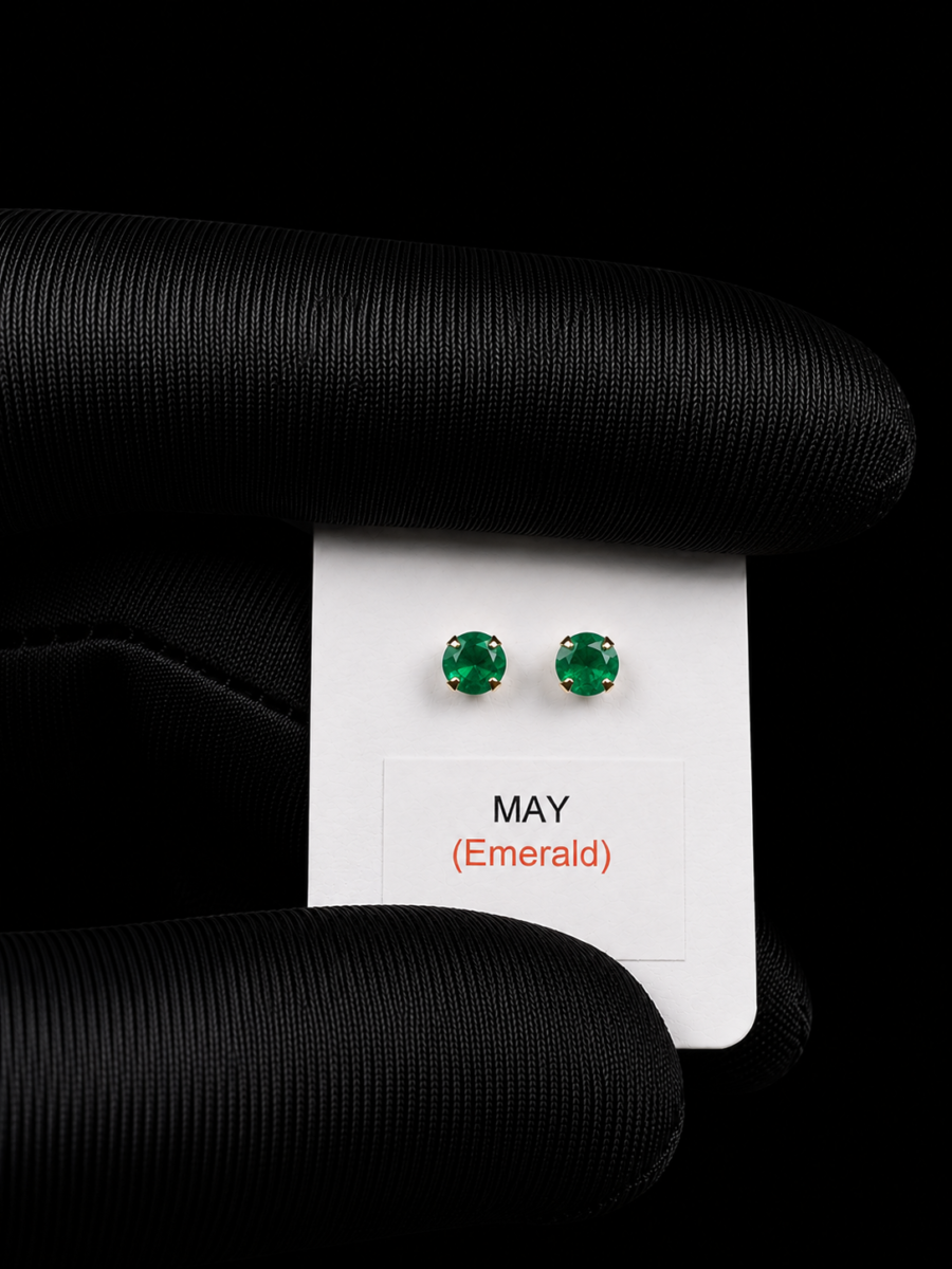 14k gold emerald earrings