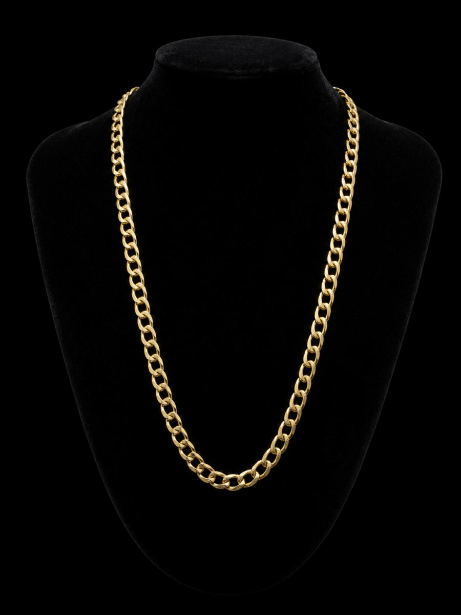 10k gold 6mm curb chain