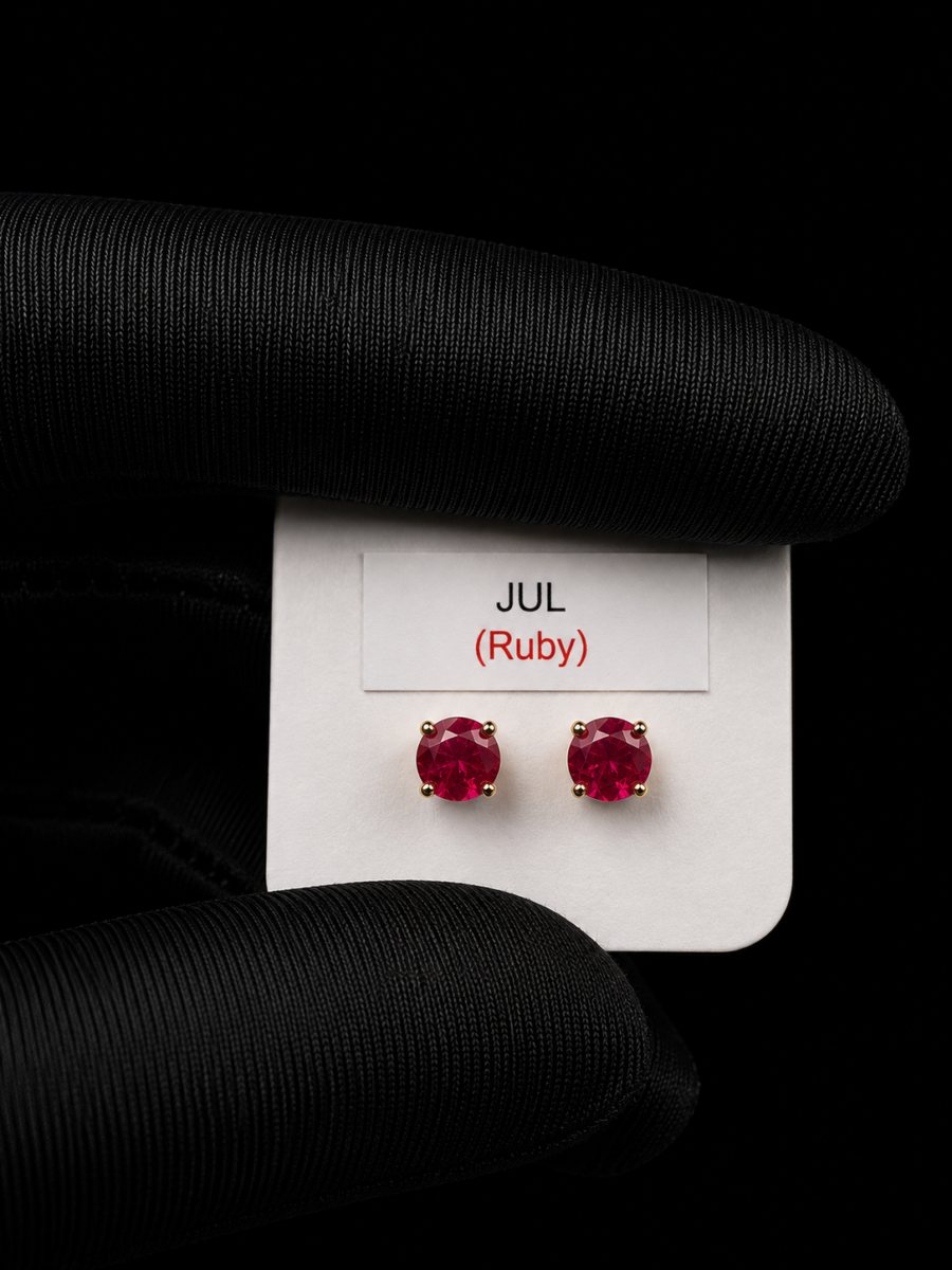 14k gold ruby earrings