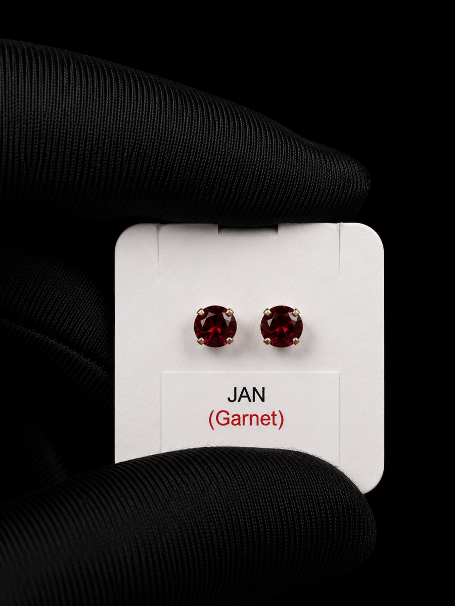 14k gold Garnet gemstone earrings
